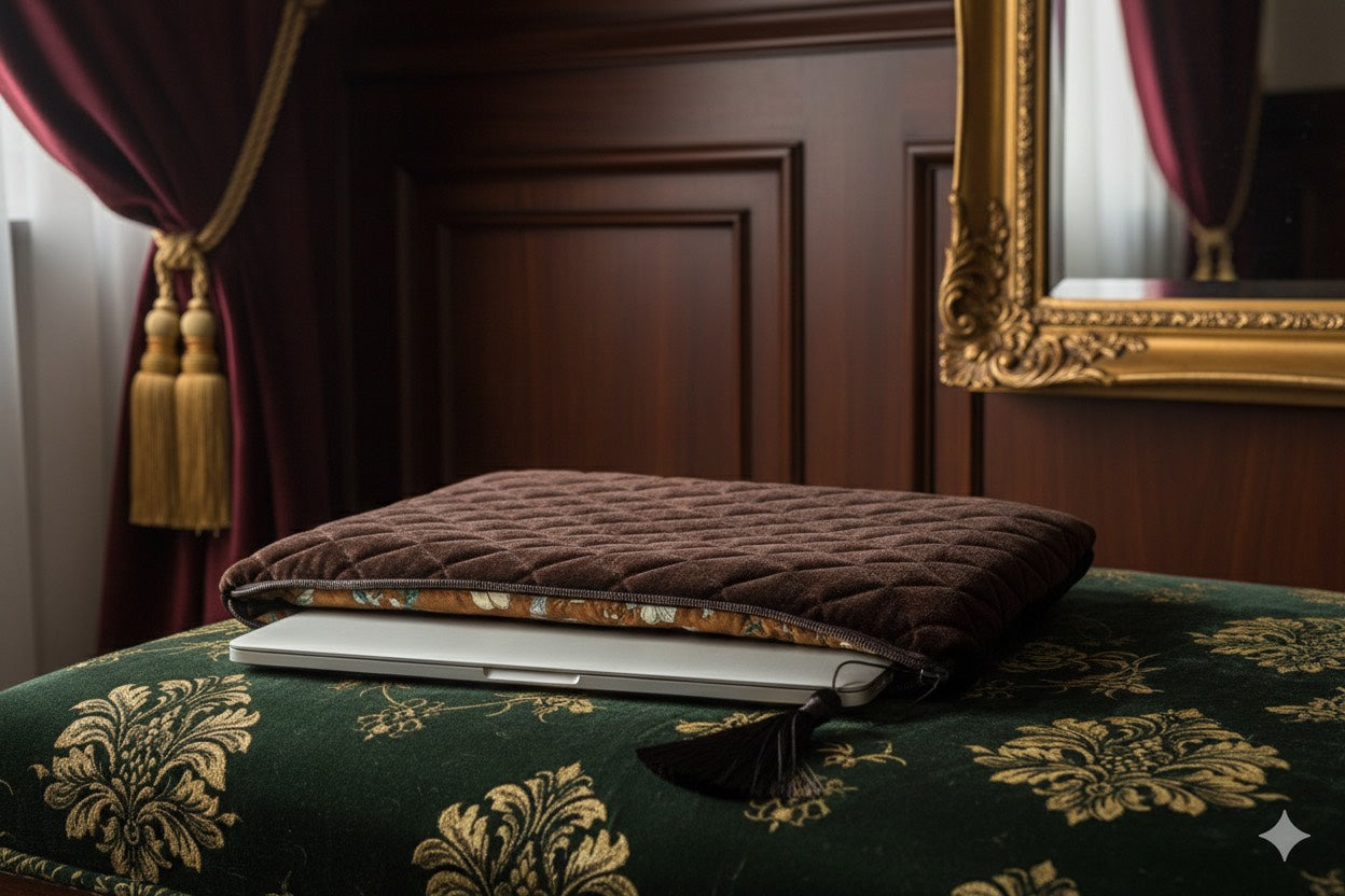OdeSiu Velvet & Silk Laptop Case – Chocolate