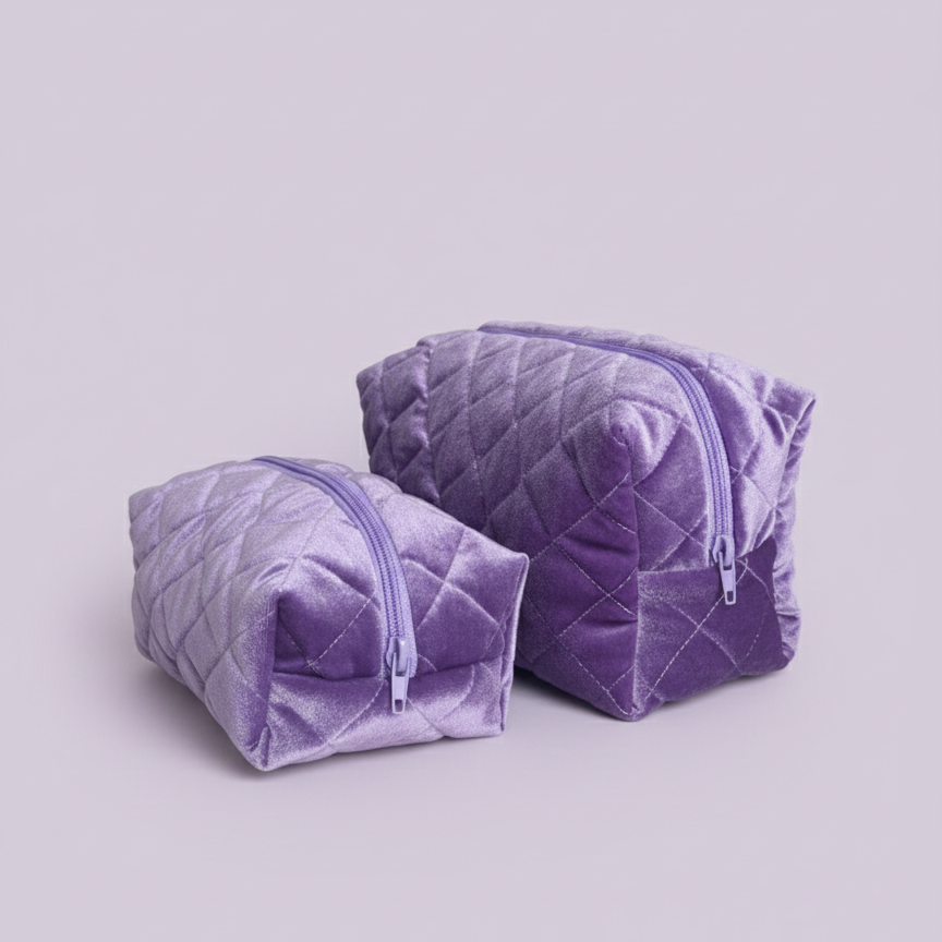 OdeSiu Velvet & Silk Cosmetic Bag –  Royal Purple