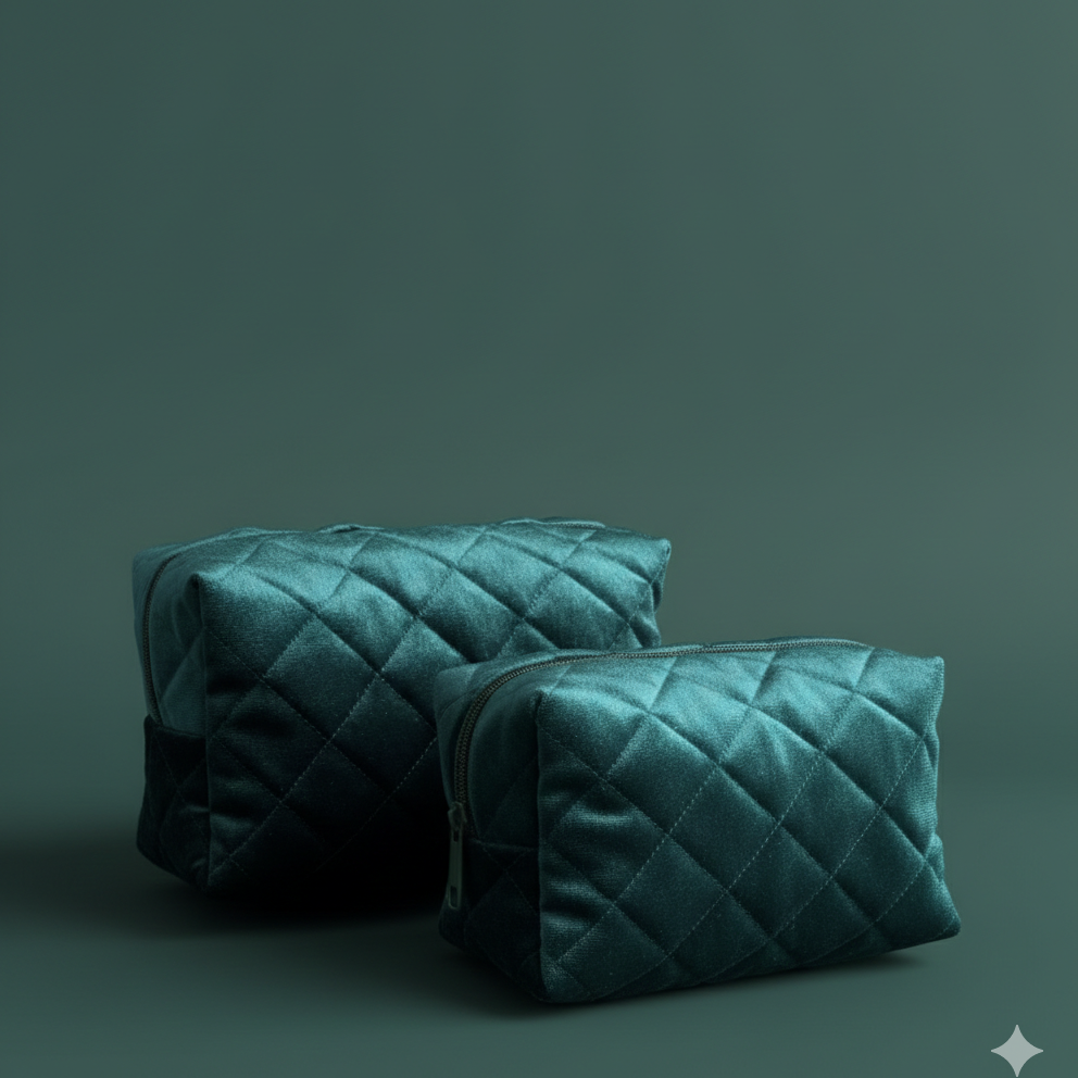 OdeSiu Velvet & Silk Cosmetic Bag – Emerald Green