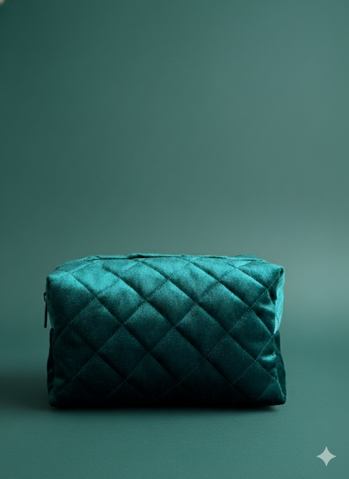 OdeSiu Velvet & Silk Cosmetic Bag – Emerald Green