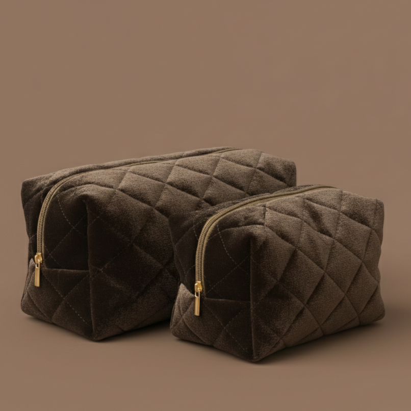 OdeSiu Velvet & Silk Cosmetic Bag – Chocolate