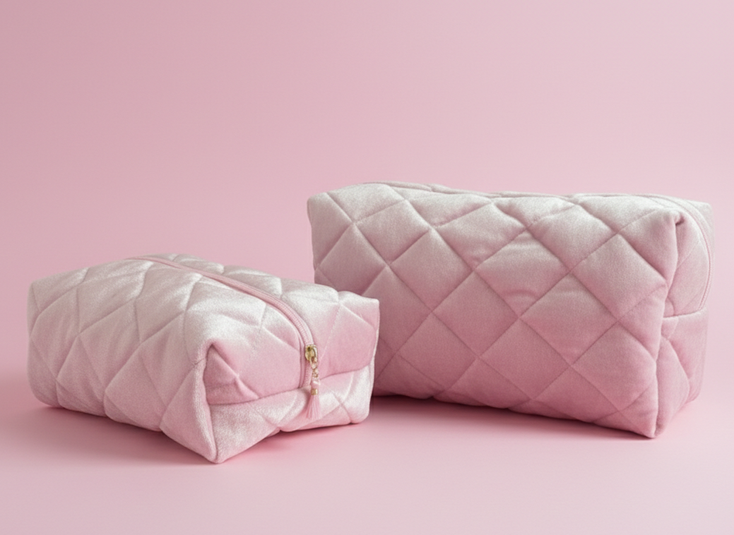 OdeSiu Velvet & Silk Cosmetic Bag – Pearl