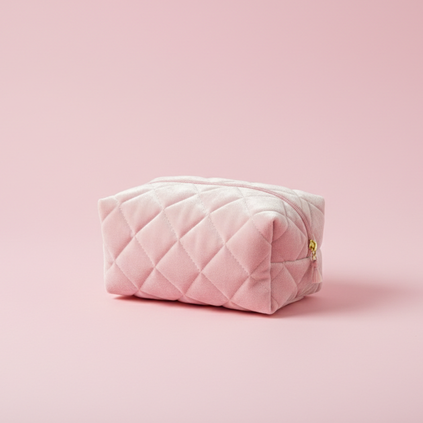 OdeSiu Velvet & Silk Cosmetic Bag – Pearl