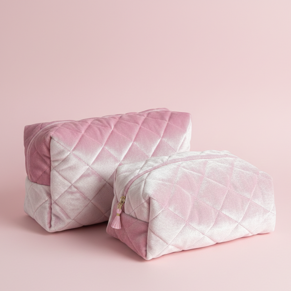 OdeSiu Velvet & Silk Cosmetic Bag – Pearl