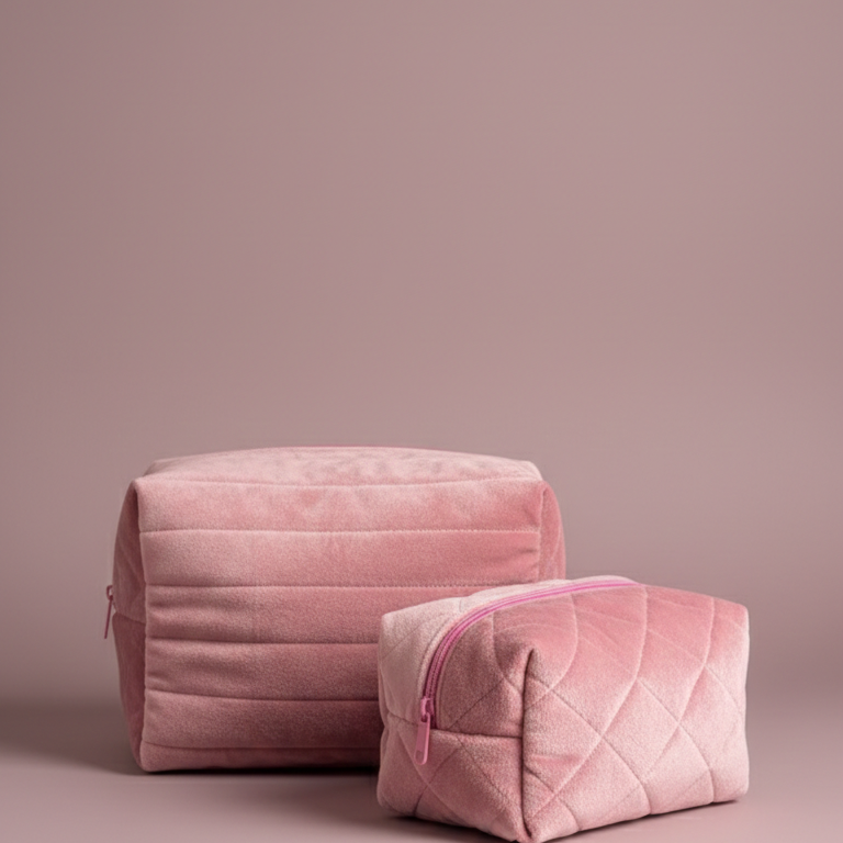 OdeSiu Velvet & Silk Cosmetic Bag – Rose